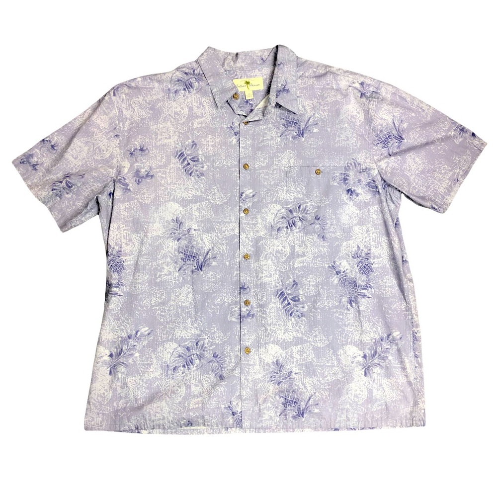 Island Shores Hawaiian Shirt Light Purple Men's XXL